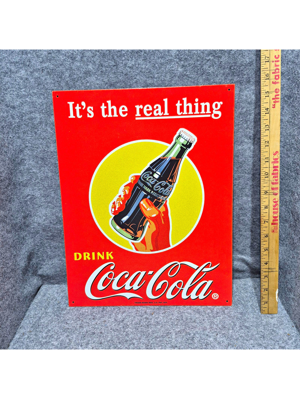 Coca-Cola Metal Advertising Sign “It’s the Real Thing” Drink Coca-Cola